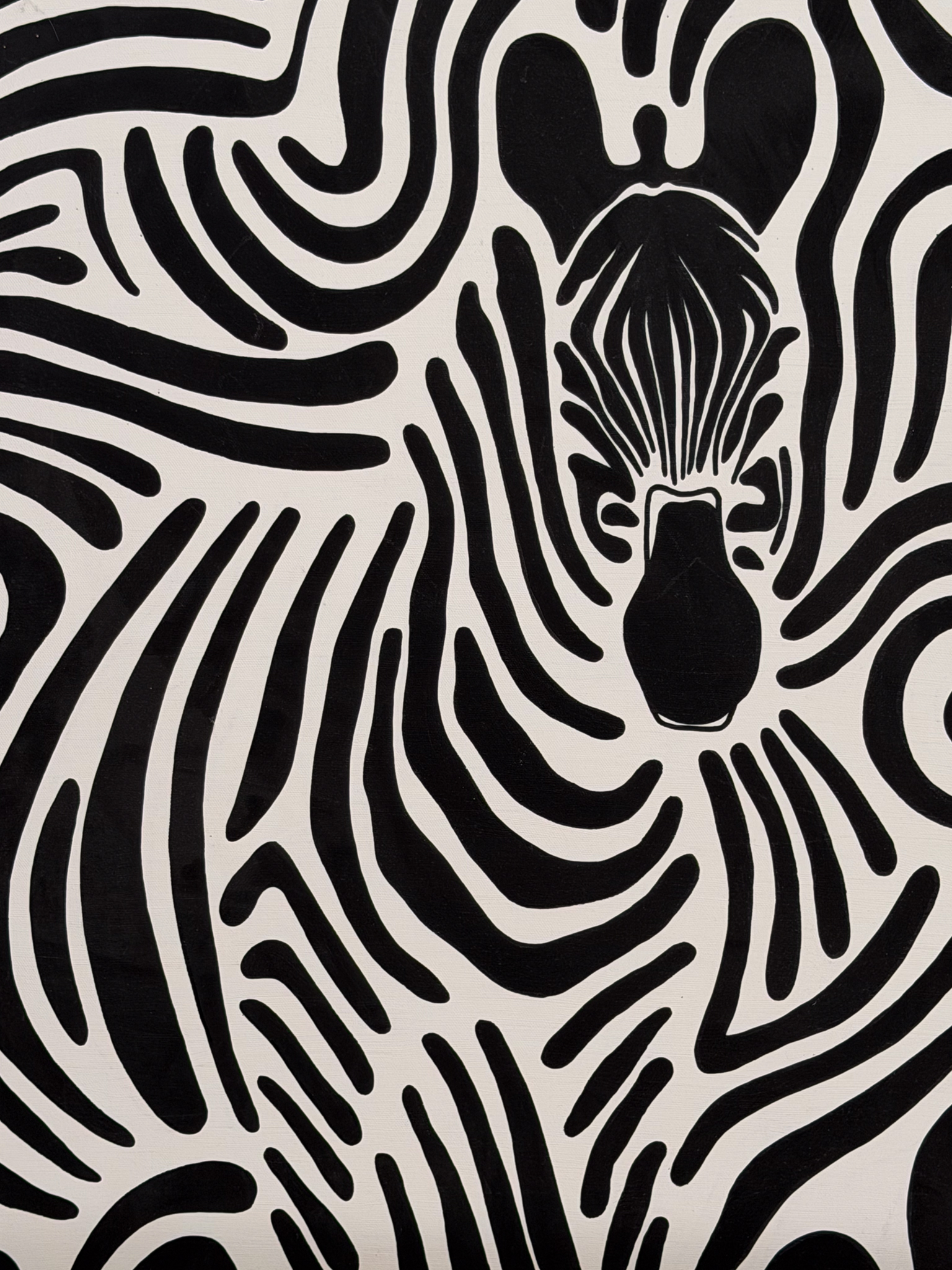 Zebra-Kunstwerk an der Wand